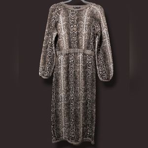 Zara Neutral Snake Print Knit Sweater Bodycon Maxi Dress - Fits like a Small